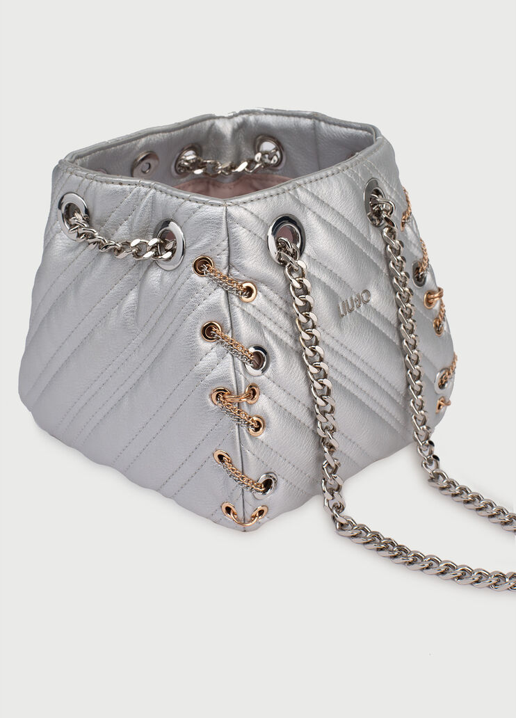 Faux leather bucket bag Silver Liu Jo - large image number 3