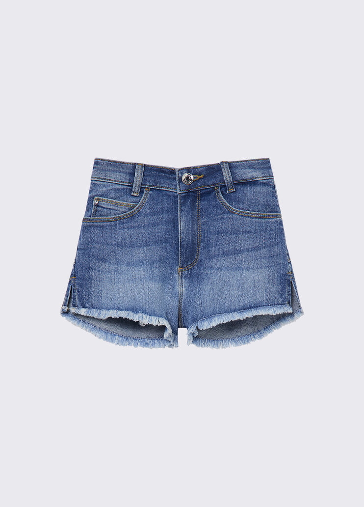Short en denim &agrave; taille haute denim bleu Liu Jo - medium