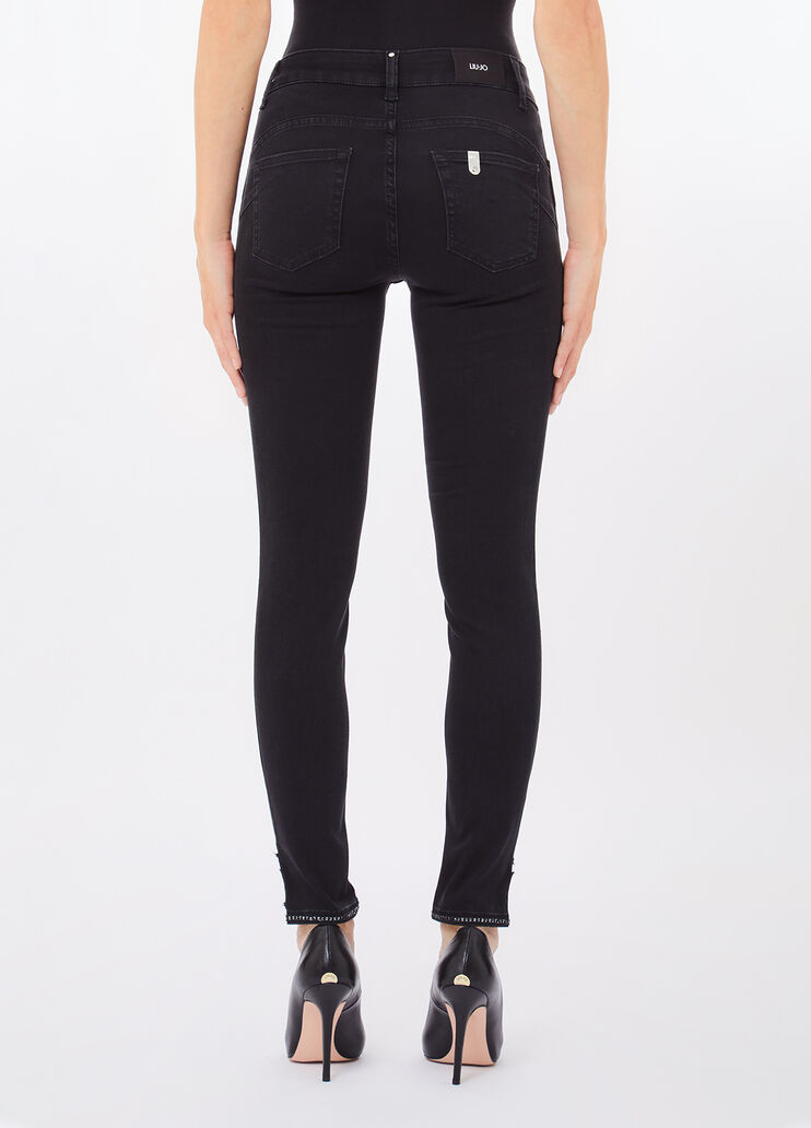 Skinny jeans with split black denim Liu Jo - medium