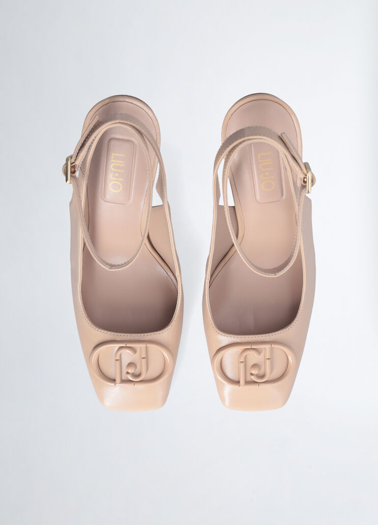 Slingbacks with branded heel nude Liu Jo - large image number 4 Slingbacks with branded heel nude Liu Jo - large image number 4