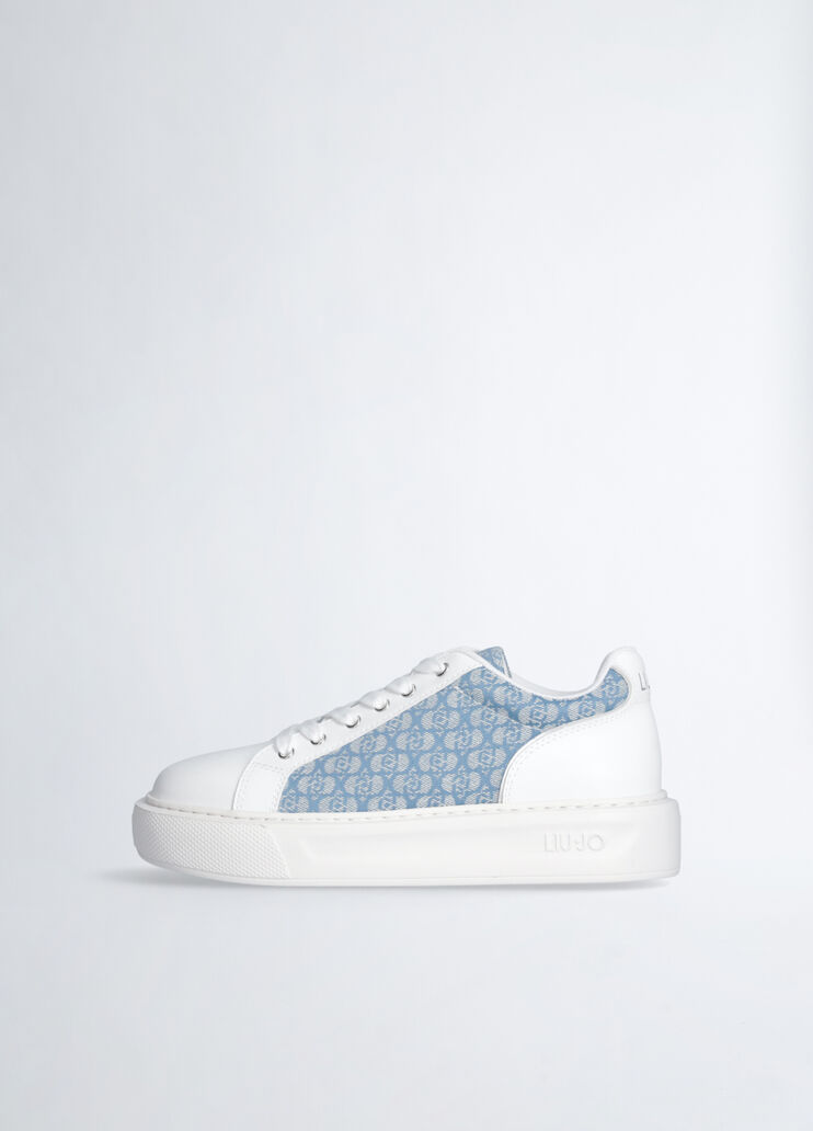 Monogram leather sneakers denim Liu Jo - large image number 5 Monogram leather sneakers denim Liu Jo - large image number 5