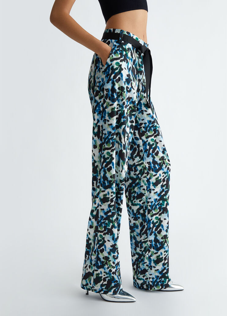 Animal-print trousers blue Liu Jo - large image number 2