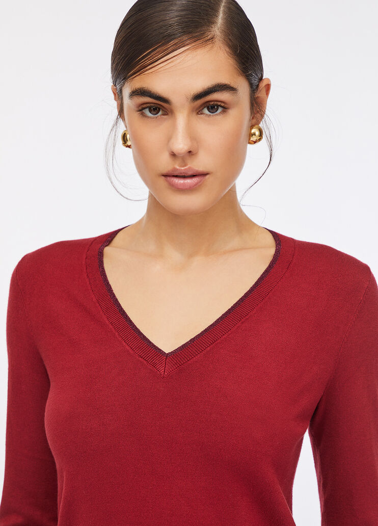 Pullover mit V-Ausschnitt Rot Liu Jo - medium
