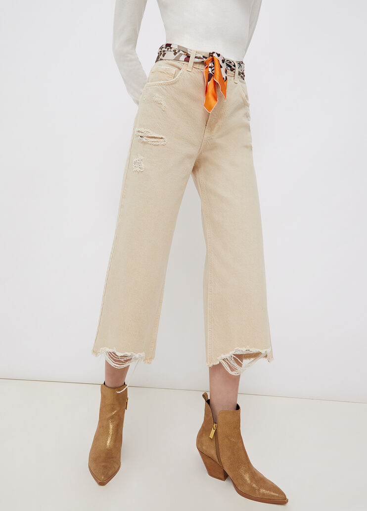 High-rise flared trousers ivory Liu Jo - large image number 0