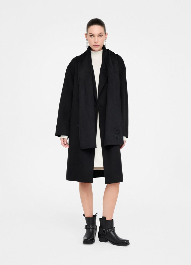 Wool coat with scarf black Liu Jo - large image number 5 Wool coat with scarf black Liu Jo - large image number 5