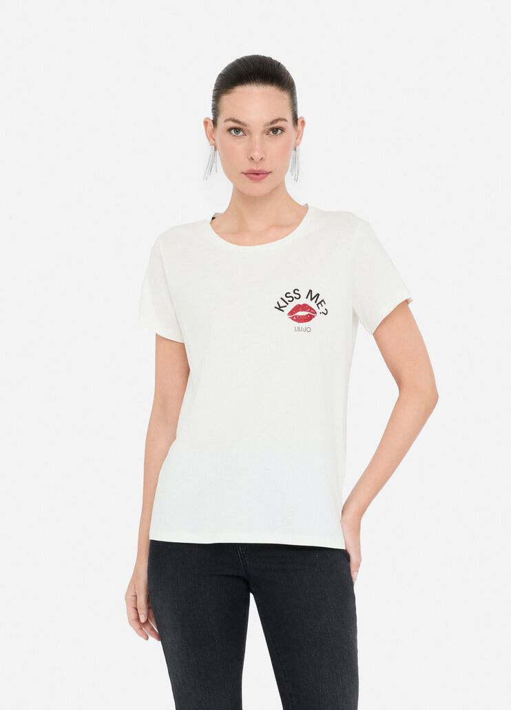 T-Shirt aus Baumwolle Weiß Liu Jo - medium T-Shirt aus Baumwolle Weiß Liu Jo - medium