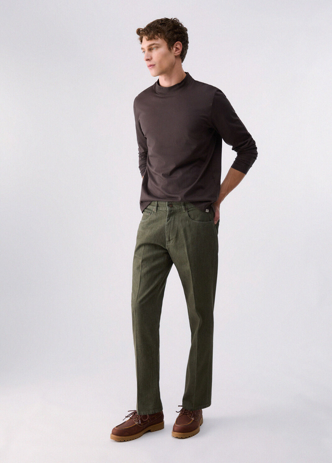 Straight-leg trousers regular fit moss green Liu Jo - large image number 5
