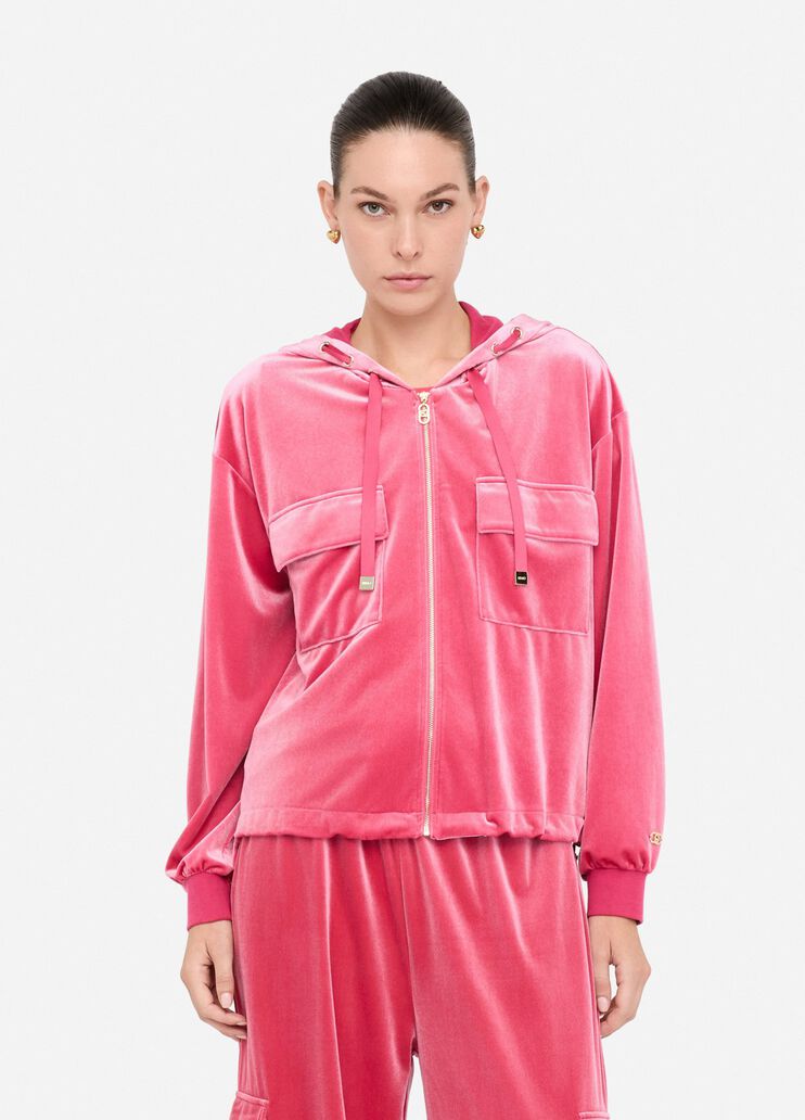 Chenille hoodie black cherry Liu Jo - medium Chenille hoodie black cherry Liu Jo - medium