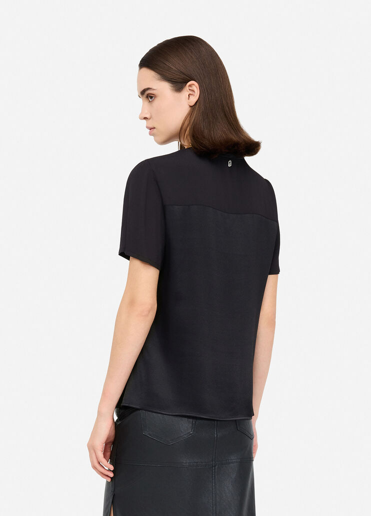 Blusa de raso negro Liu Jo - large image number 1