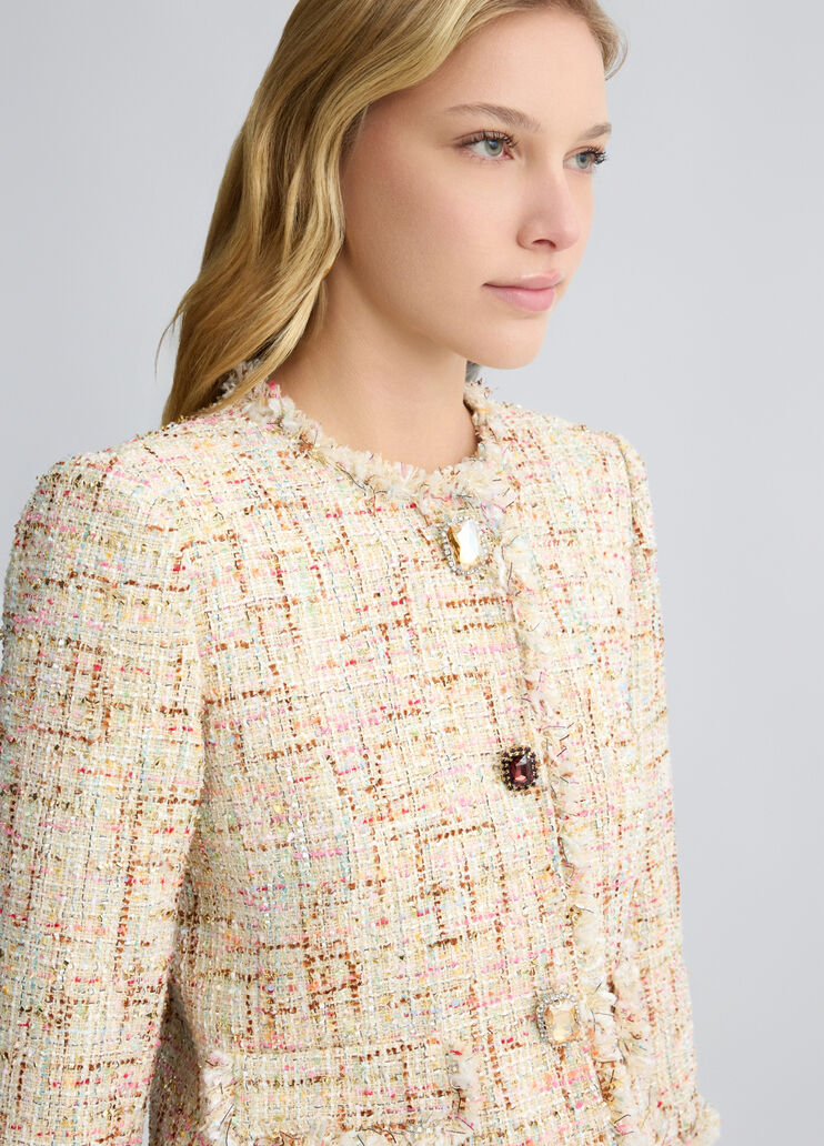 Multi-colored raw-cut jacket beige Liu Jo - large image number 2 Multi-colored raw-cut jacket beige Liu Jo - large image number 2