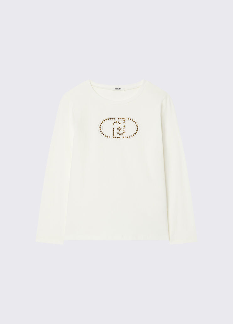 T-shirt avec logo monogramme blanc Liu Jo - medium