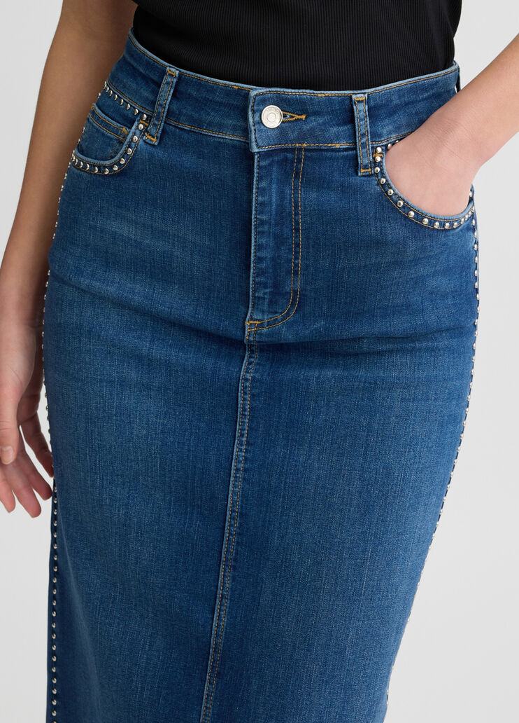 Denim skirt with studs dark denim Liu Jo - large image number 2 Denim skirt with studs dark denim Liu Jo - large image number 2