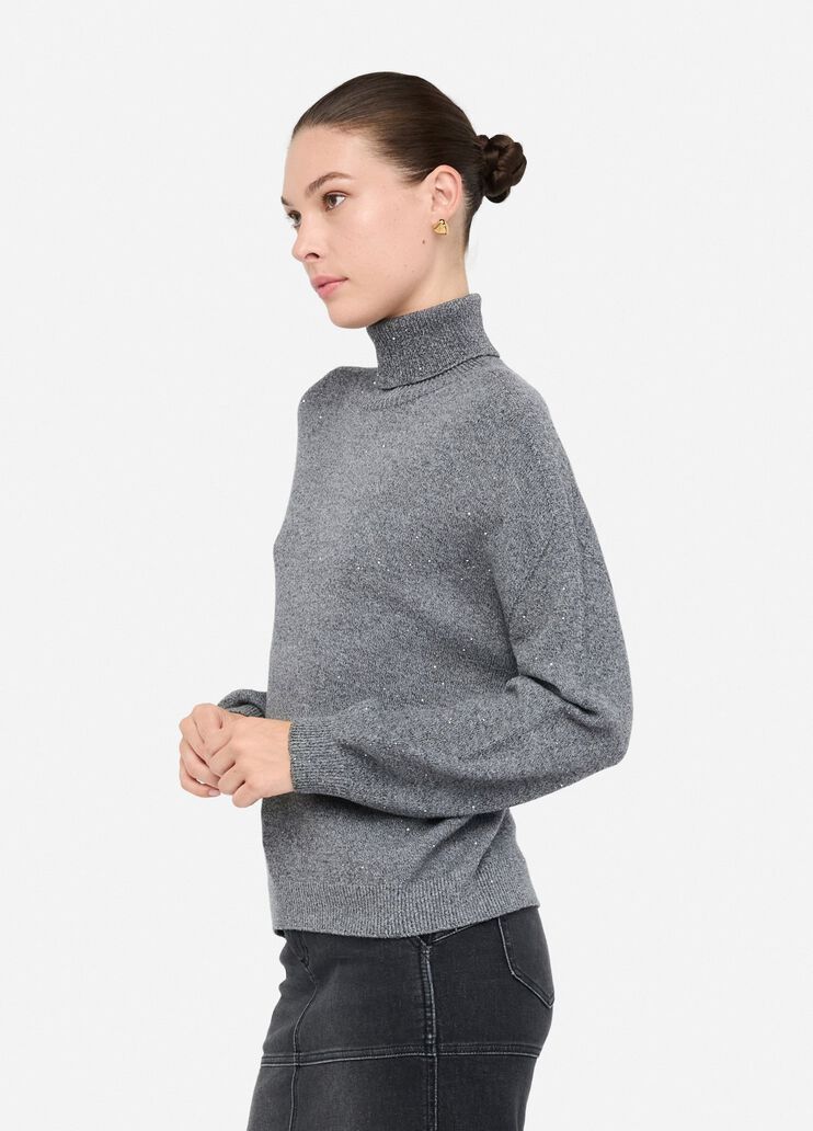 Rollkragenpullover mit Mini-Pailletten Grau Liu Jo - large image number 3 Rollkragenpullover mit Mini-Pailletten Grau Liu Jo - large image number 3