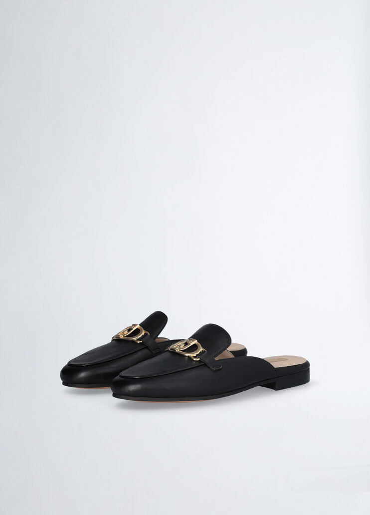 Leather slippers with logo black Liu Jo - large image number 2 Leather slippers with logo black Liu Jo - large image number 2