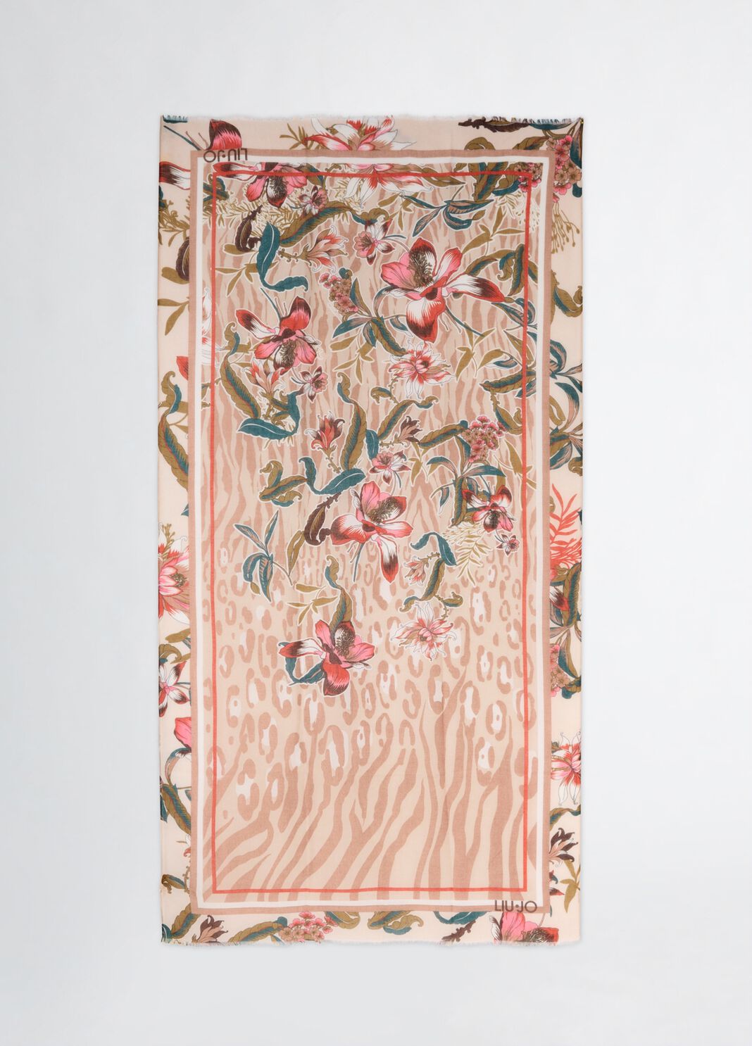 Scarf with floral print light beige Liu Jo - large image number 2