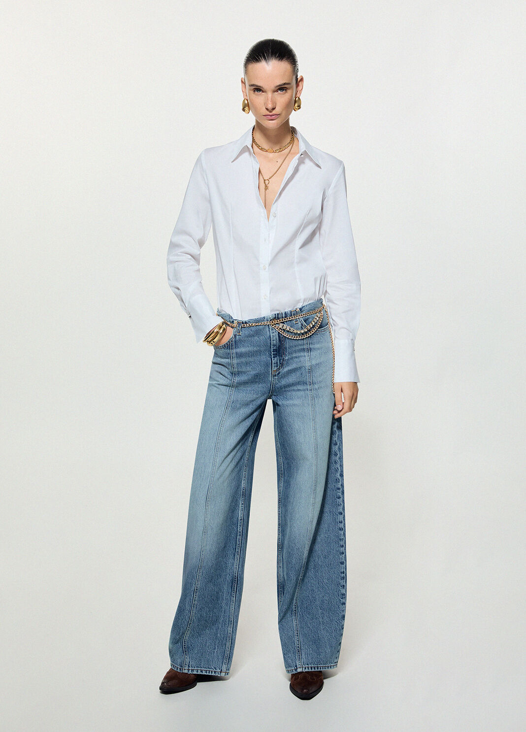 Flare-Jeans mit G&uuml;rtel Schmuck heller Denim Liu Jo - large image number 5