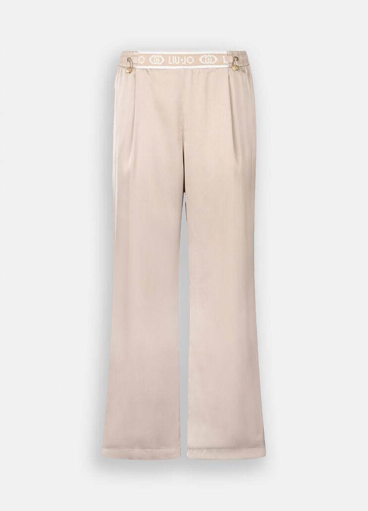Satin trousers champagne Liu Jo - large image number 6 Satin trousers champagne Liu Jo - large image number 6