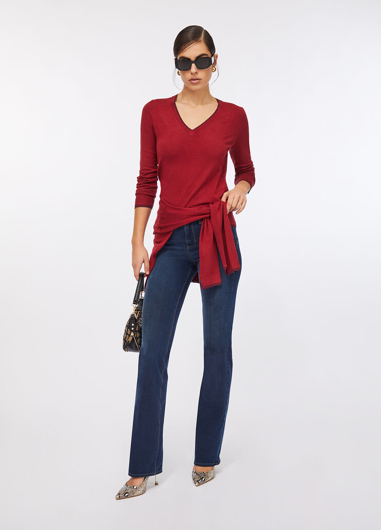 V-neck jumper red Liu Jo - large image number 5