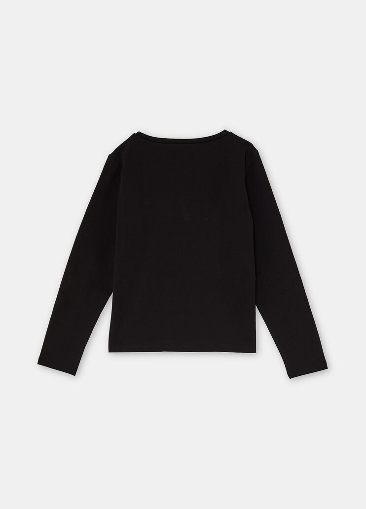 T-shirt with jewel embroidery black Liu Jo - large image number 3