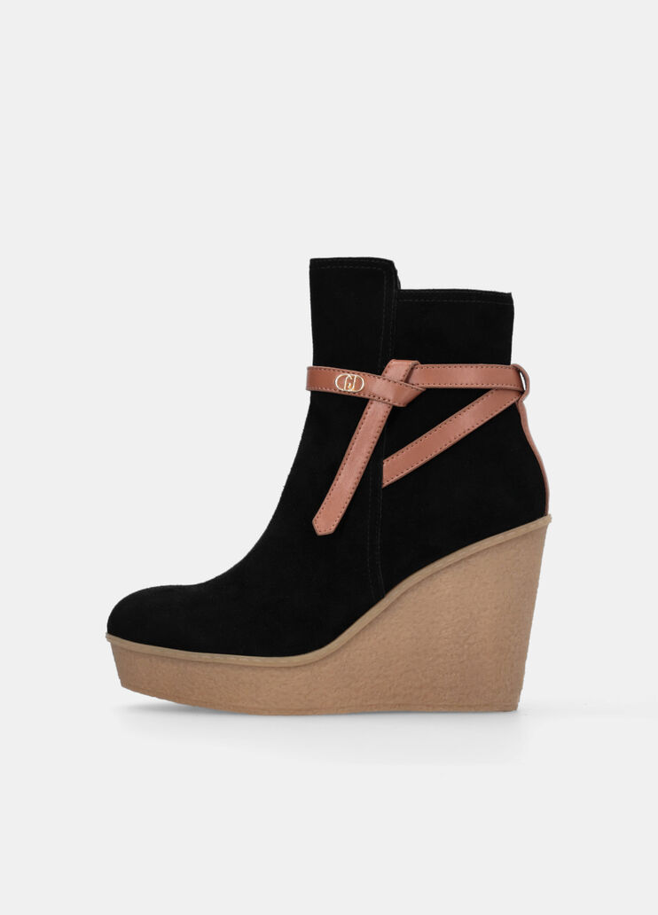 Suede ankle boots with wedge black Liu Jo - large image number 5
