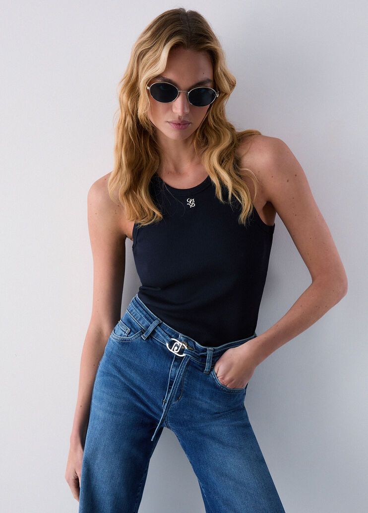 Oberteil mit Mini-Logo Dunkelblau Liu Jo - medium