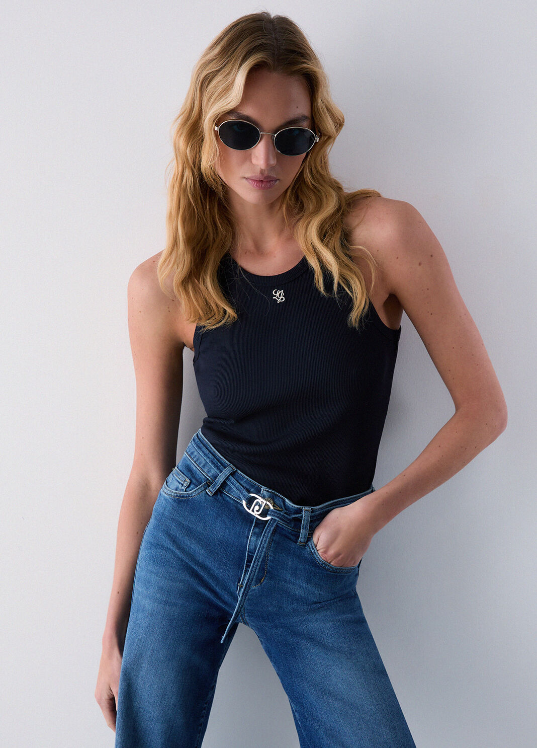 Oberteil mit Mini-Logo Dunkelblau Liu Jo - large image number 2