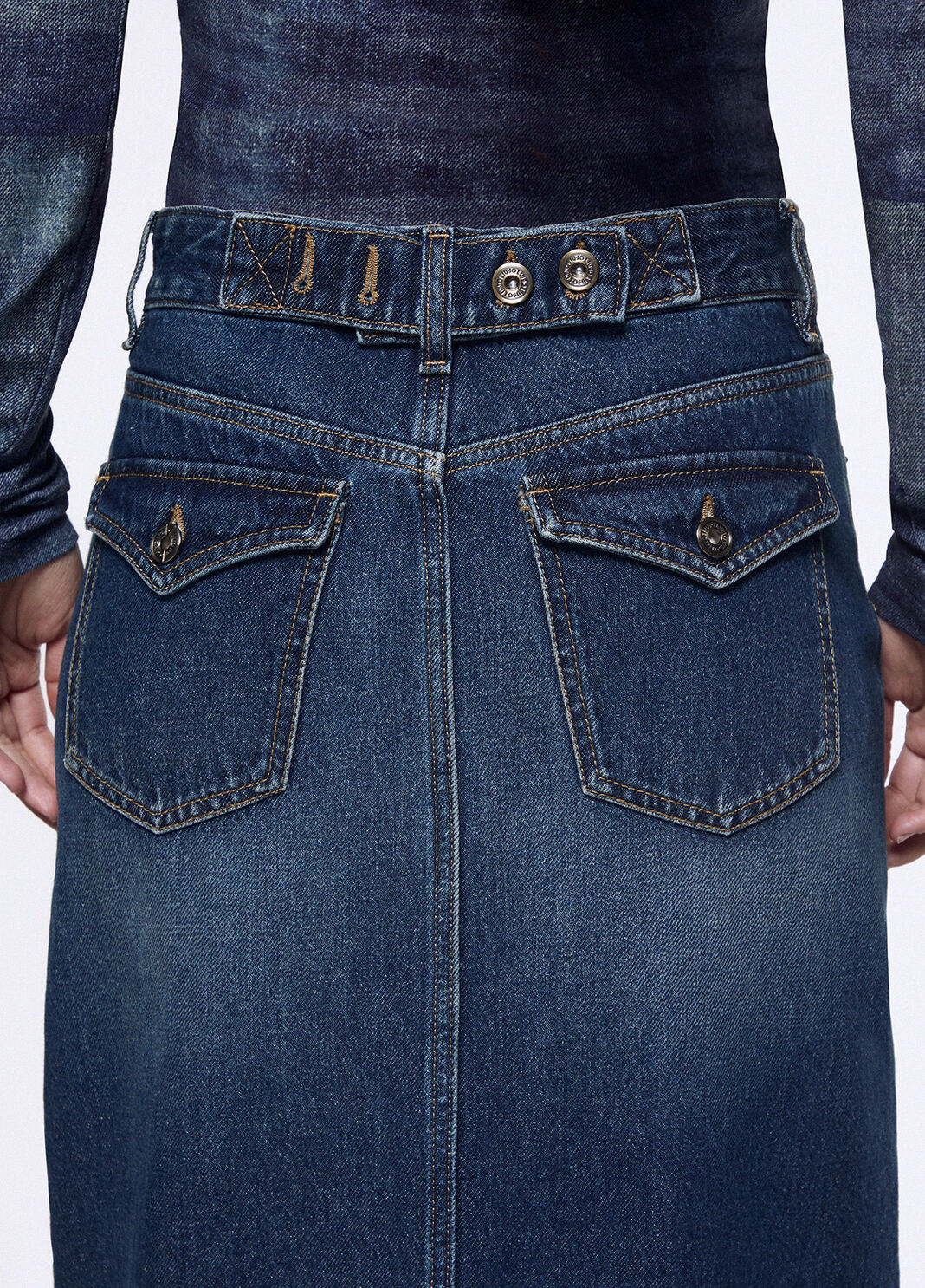 Langer Jeansrock mit Schlitz denimblau Liu Jo - large image number 4