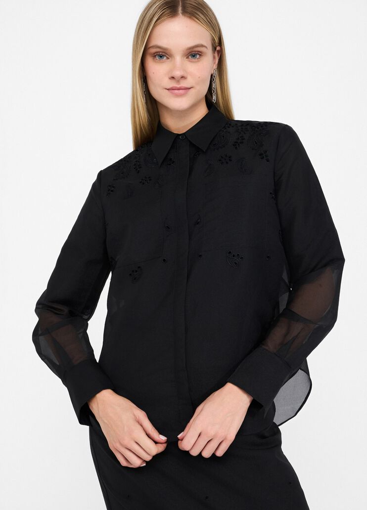 Organza shirt with embroidery black Liu Jo - medium Organza shirt with embroidery black Liu Jo - medium