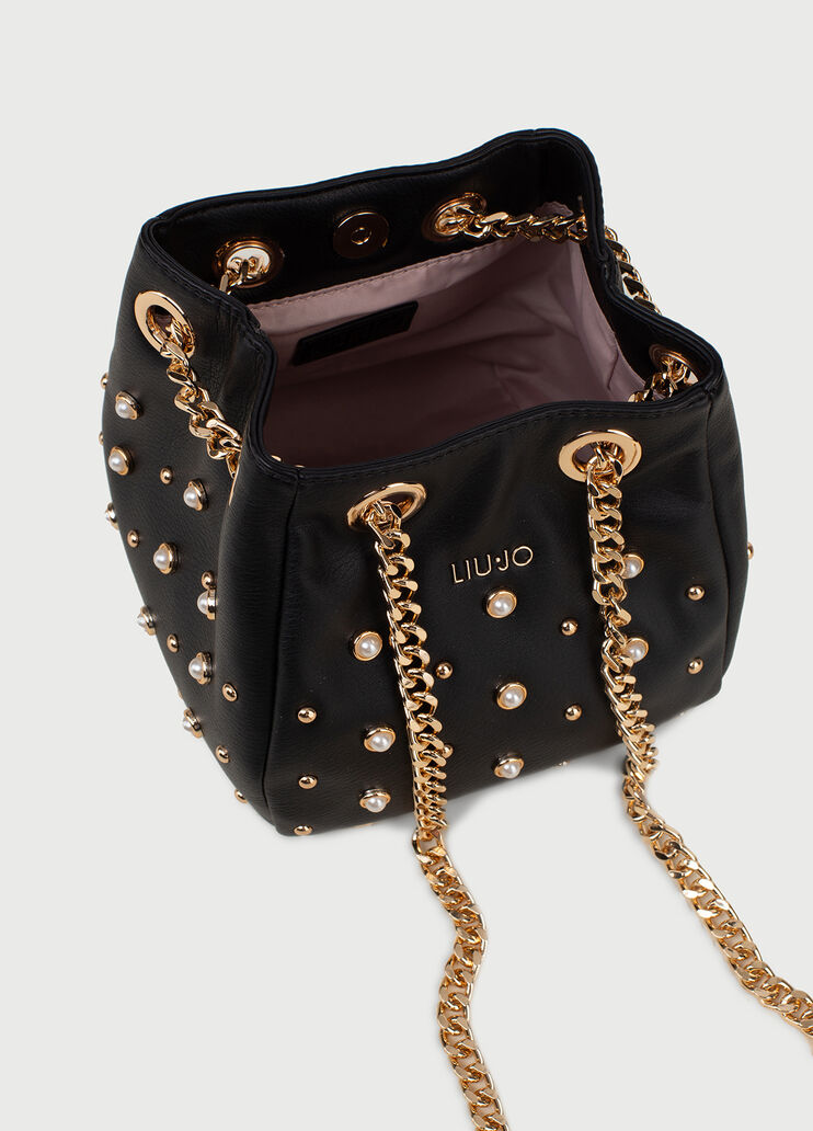 Bucket bag with beads Black Liu Jo - large image number 3