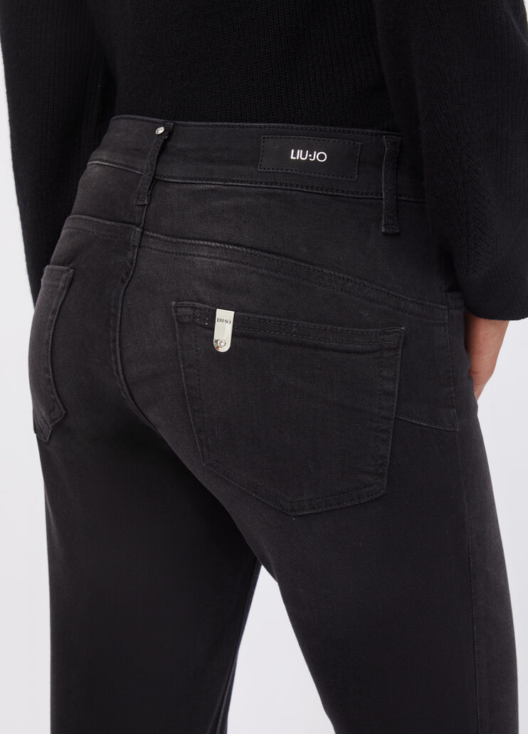 Slim cropped jeans black denim Liu Jo - large image number 4