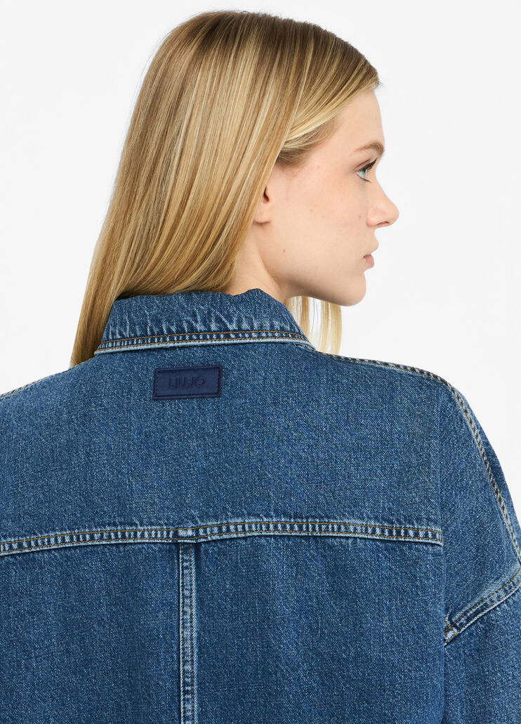 Veste en denim denim bleu foncé Liu Jo - large image number 4