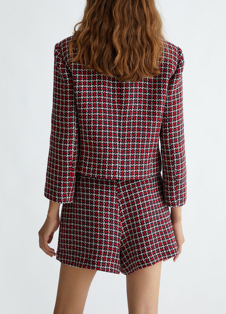 Chaqueta de tweed con cuello rojo Liu Jo - medium Chaqueta de tweed con cuello rojo Liu Jo - medium