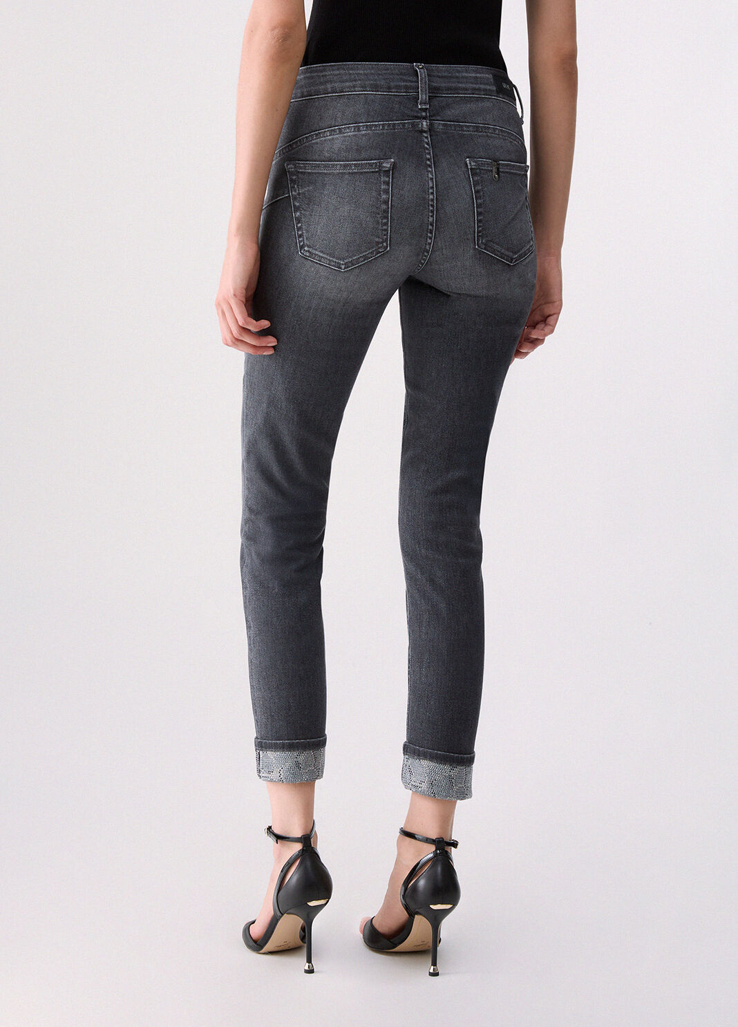 Skinny jeans with embellishments grey denim Liu Jo - large image number 1