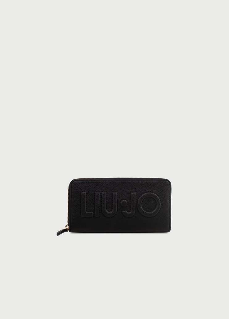 Large wallet with logo Black Liu Jo - large image number 0