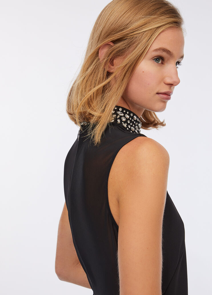 Robe avec strass noir Liu Jo - large image number 3 Robe avec strass noir Liu Jo - large image number 3