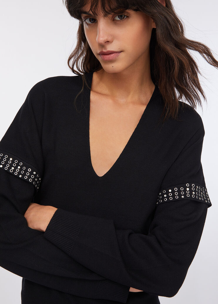 Jumper with jewel appliqués black Liu Jo - large image number 2