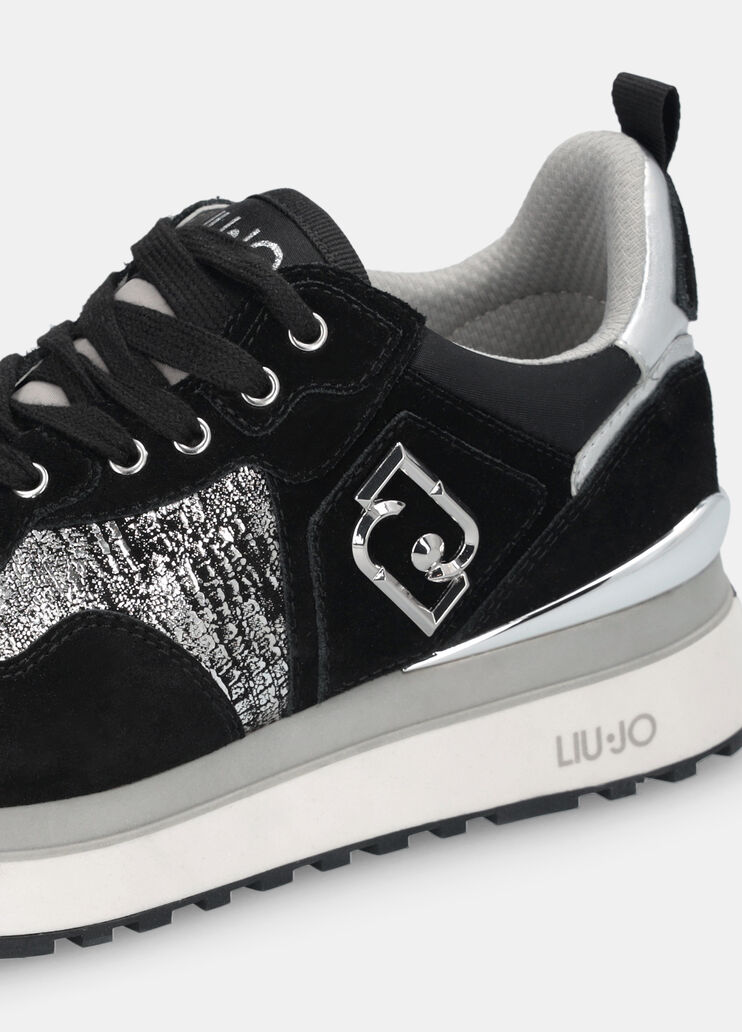 Sneakers à plateforme effet lamé noir Liu Jo - large image number 6 Sneakers à plateforme effet lamé noir Liu Jo - large image number 6