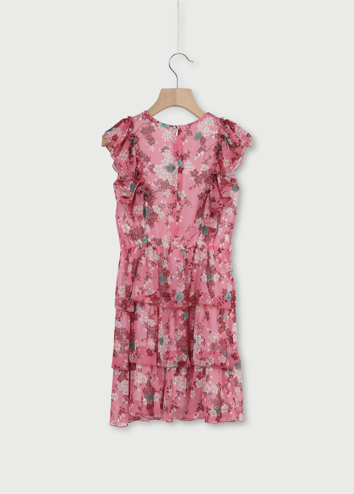 Vestito corto con volants
