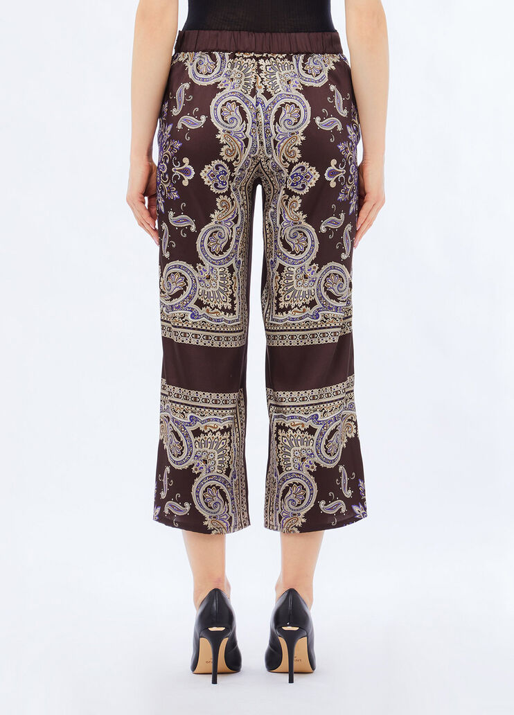 Printed satin trousers brown with print Liu Jo - medium