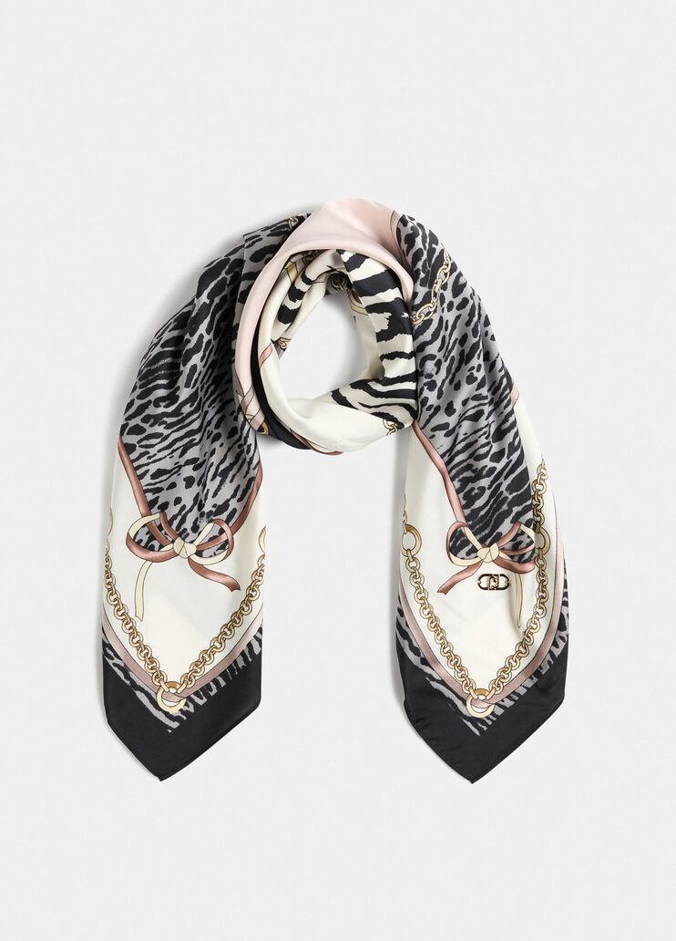 Printed foulard black mixed animal print Liu Jo - medium Printed foulard black mixed animal print Liu Jo - medium