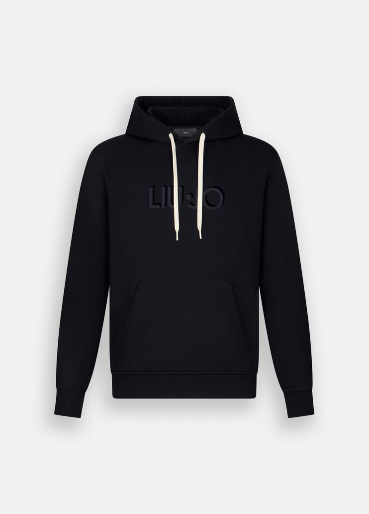 Hooded sweatshirt with logo black Liu Jo - large image number 6 Hooded sweatshirt with logo black Liu Jo - large image number 6