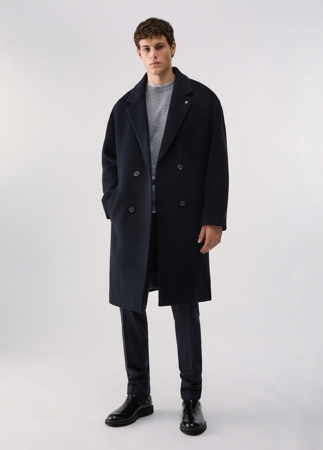 Wool and Cashmere Coat dark blue Liu Jo - large image number 3