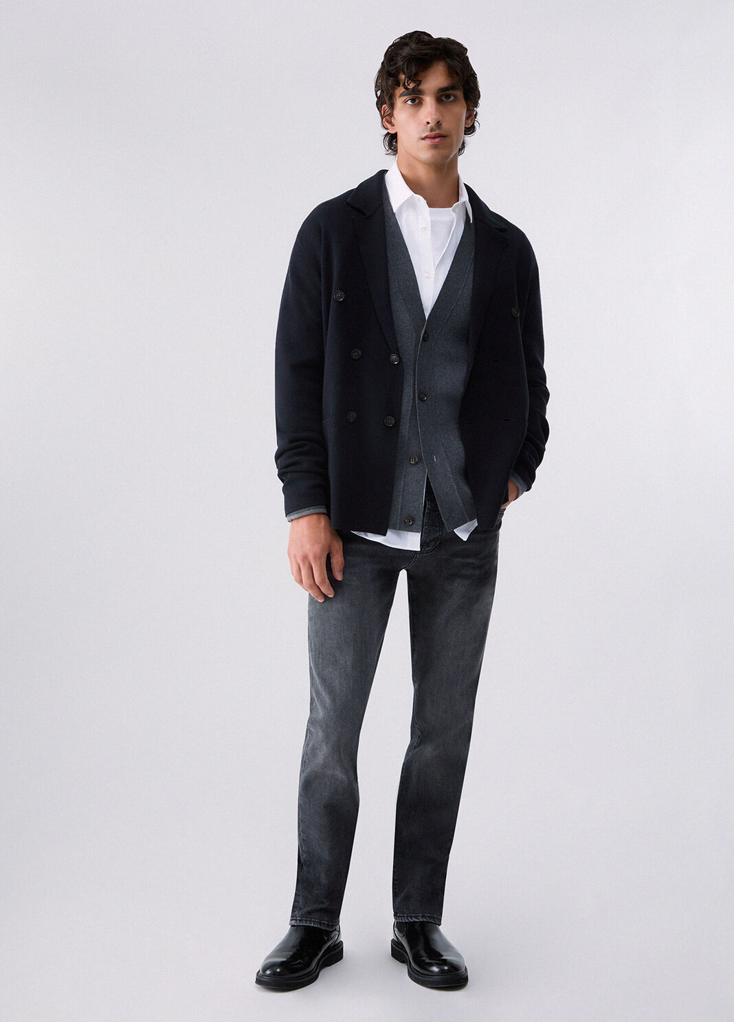 Cardigan zweireihig aus Wolle Dunkelblau Liu Jo - large image number 5