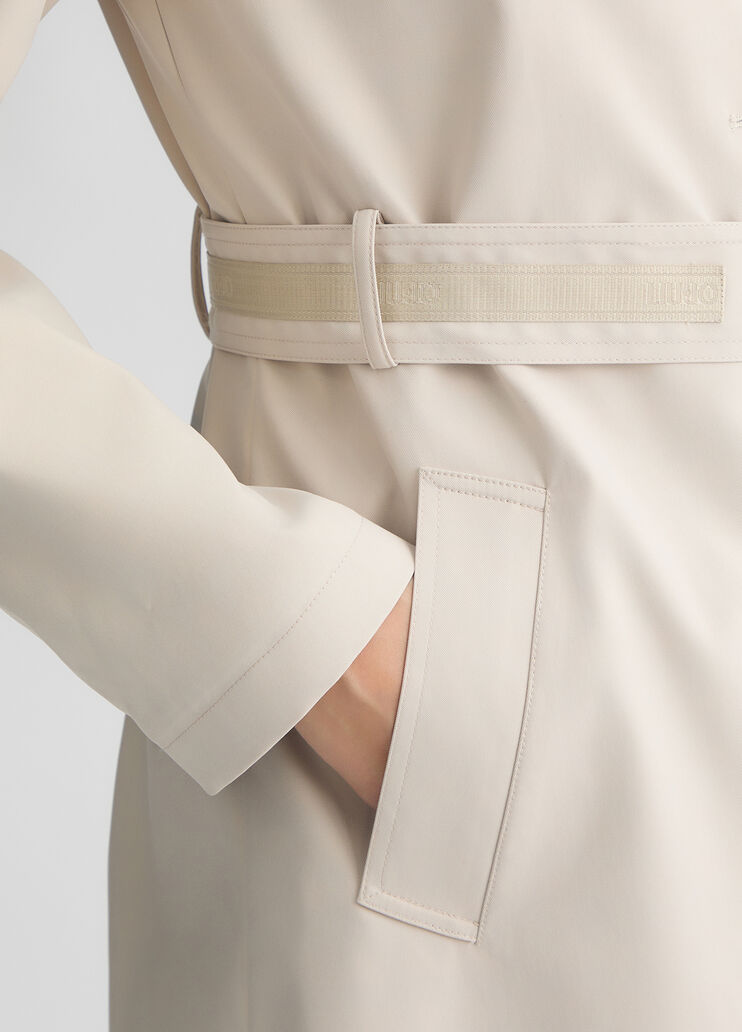 Trench coat with belt light beige Liu Jo - large image number 3 Trench coat with belt light beige Liu Jo - large image number 3