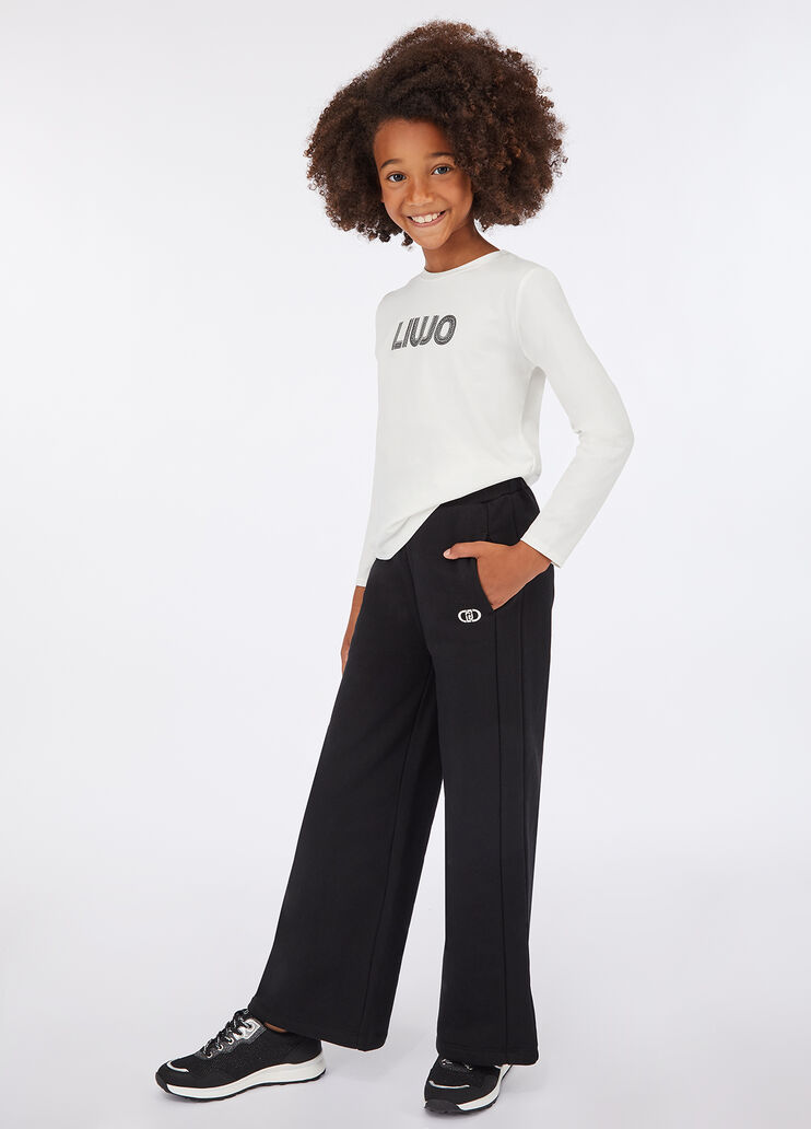 T-shirt in cotone con logo bianco Liu Jo - large image number 1