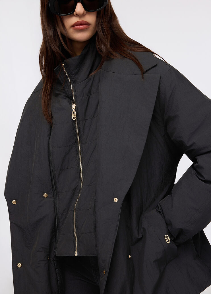 Abrigo con cinturón acolchado negro Liu Jo - medium