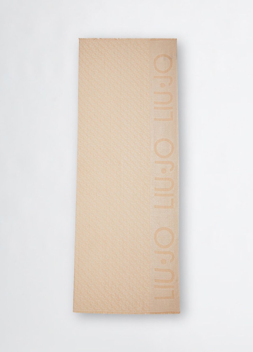 Stole with jacquard logo beige Liu Jo - large image number 0