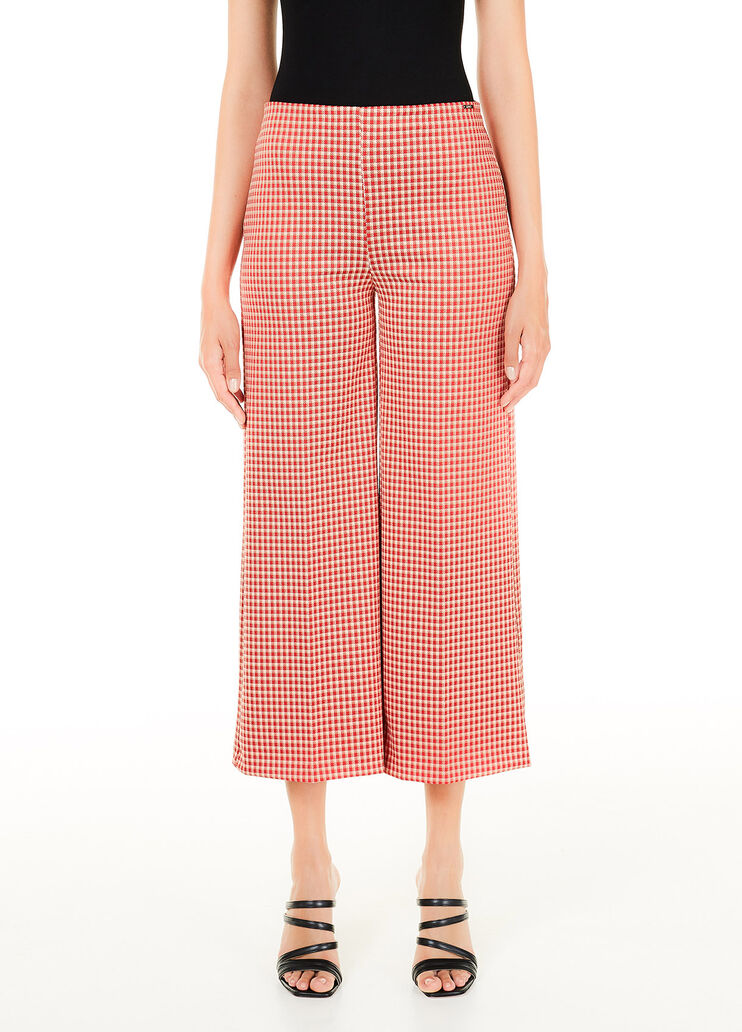 Wide cropped trousers Vichy Red Liu Jo - large image number 0 Wide cropped trousers Vichy Red Liu Jo - large image number 0