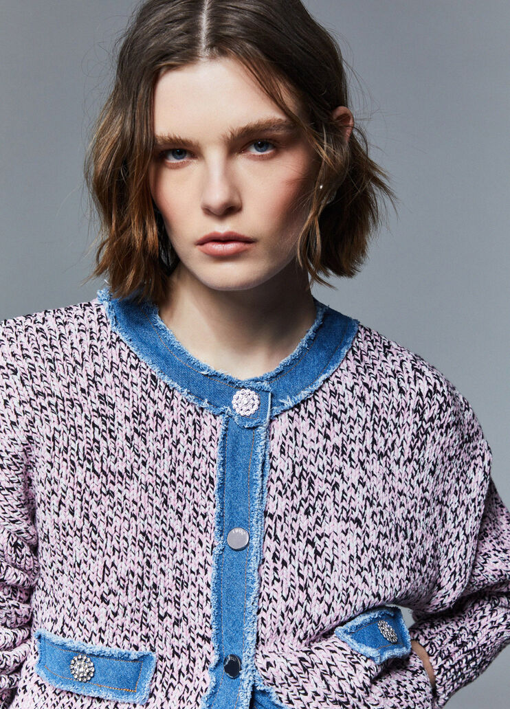 C&aacute;rdigan de moulin&eacute; con botones joya rosa Liu Jo - medium
