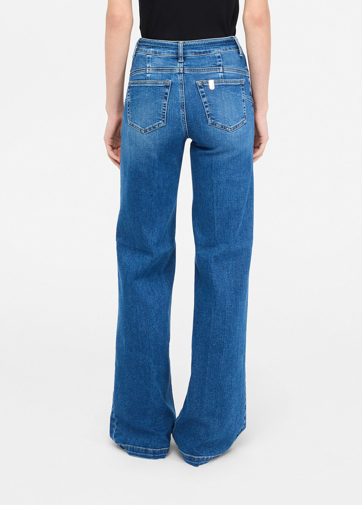 Flared jeans with belt colour blue denim | Liu Jo